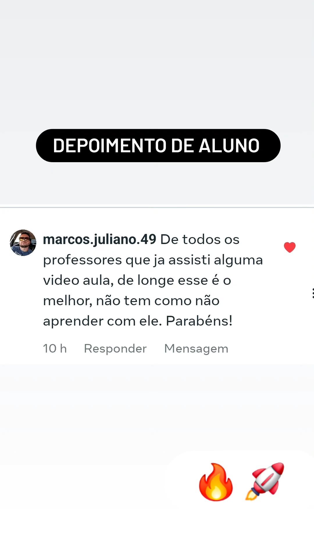 Depoimento aluno
