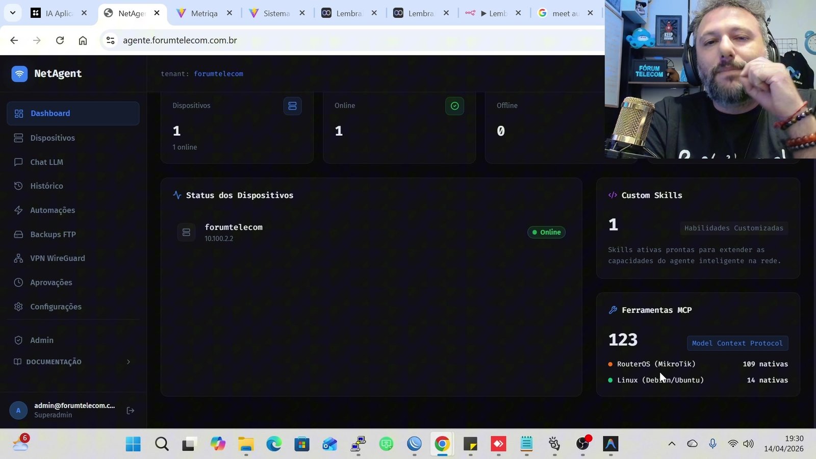 NetAgente resolvendo alerta de rede sozinho